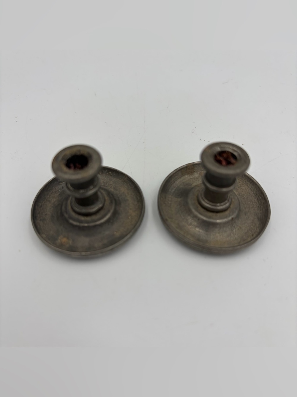 Vintage Morgan Pewter Candlestick Holders Medieval Gothic Mini Set of 2